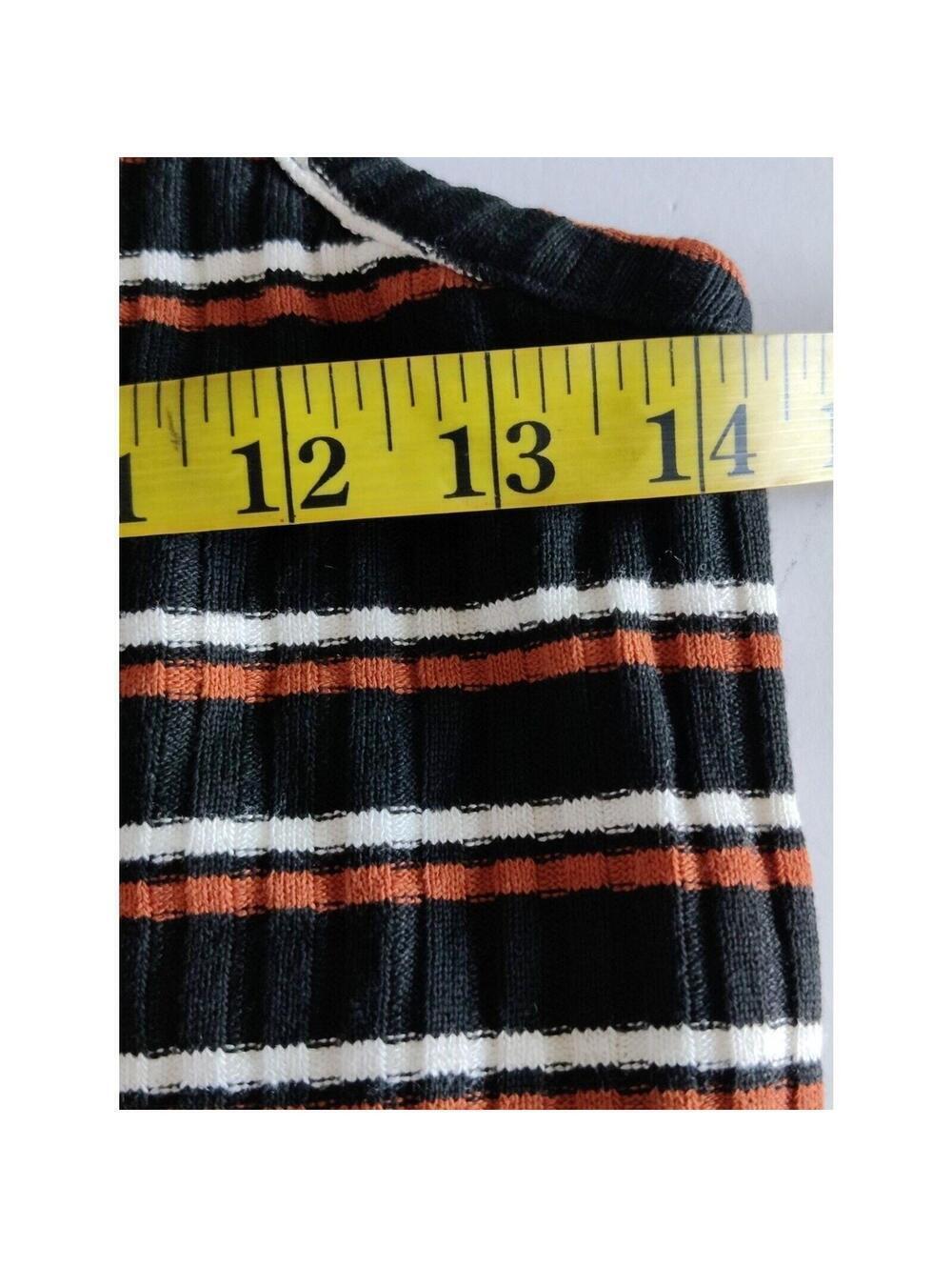 Button Front Striped Ribbed Knit Midi Dress - Picture 5 of 8